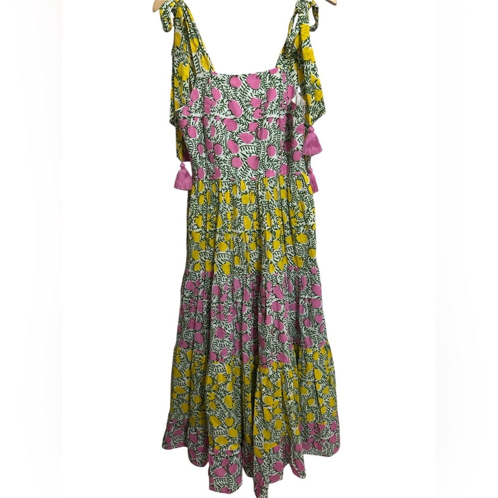 ⭐️Millie Resort & Travel Maxi Fruit Citrus Dress Yellow Pink Small⭐️